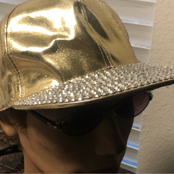 Studded metallic Gold with Studs baseball hat caps Size One Fit Al - Picture 9 of 11